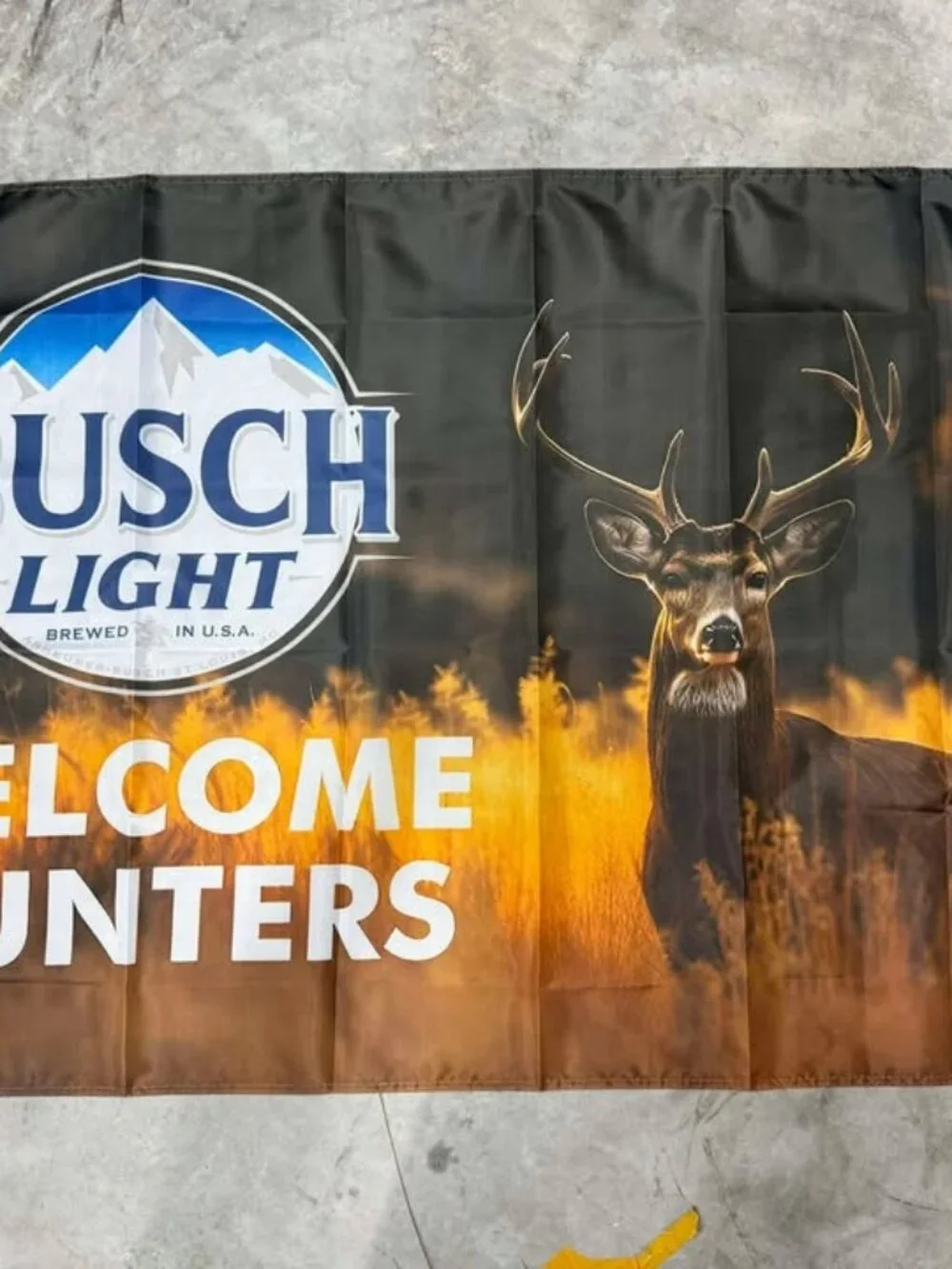 🦌 Busch/Busch Light 'Welcome Deer Hunters' Banner – 3'x5' – Perfect for Outdoor